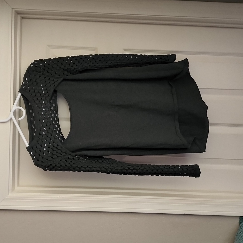 Gray Allison Joy knit cut out sweater